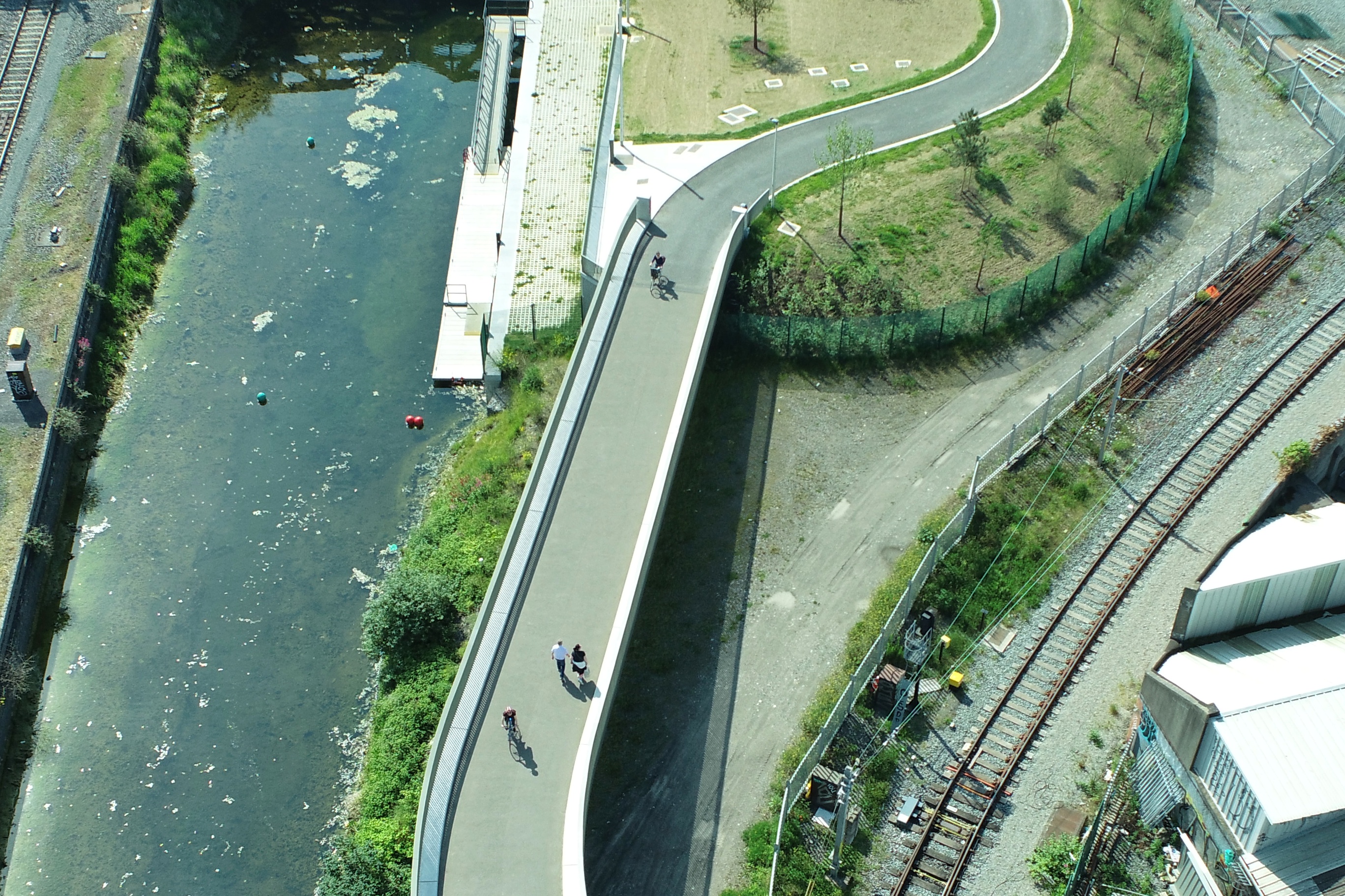Aerial view of Royal Canal premium cycle route