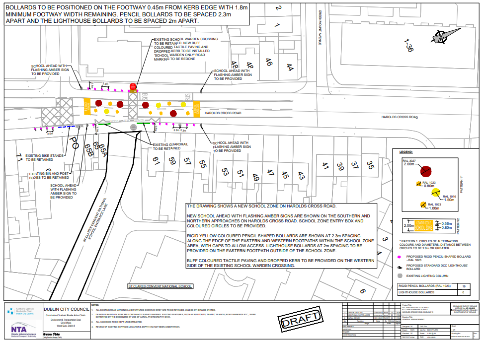 This image shows the draft design for the School Zone at St Clare's School