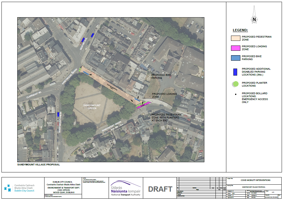 This image shows an outline of the suggested area to be pedestrianised.
